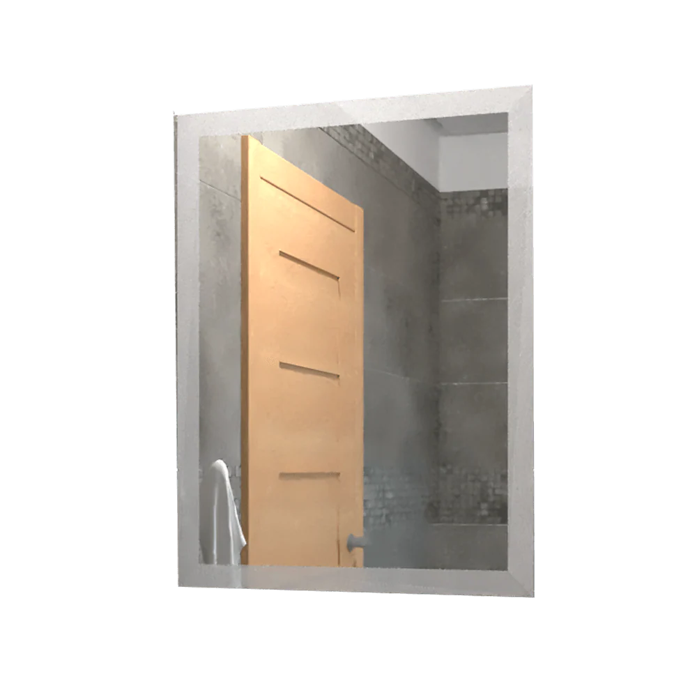 ESPEJO RECTANGULAR CATANIA, GRIS, CON DISEÑO EN SANDBLASTING