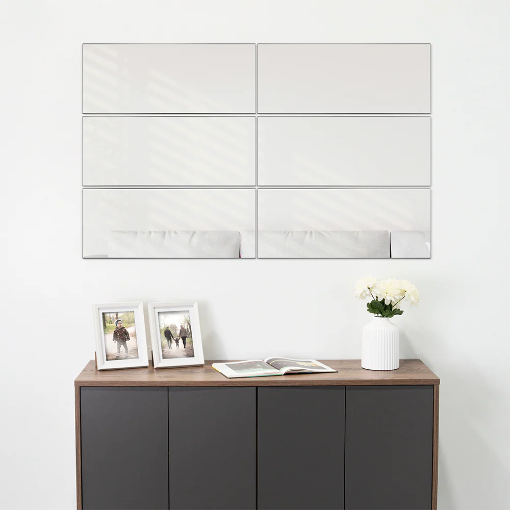 ESPEJO RECTANGULAR SIENA, GRIS, INCLUYE 6 PIEZAS
