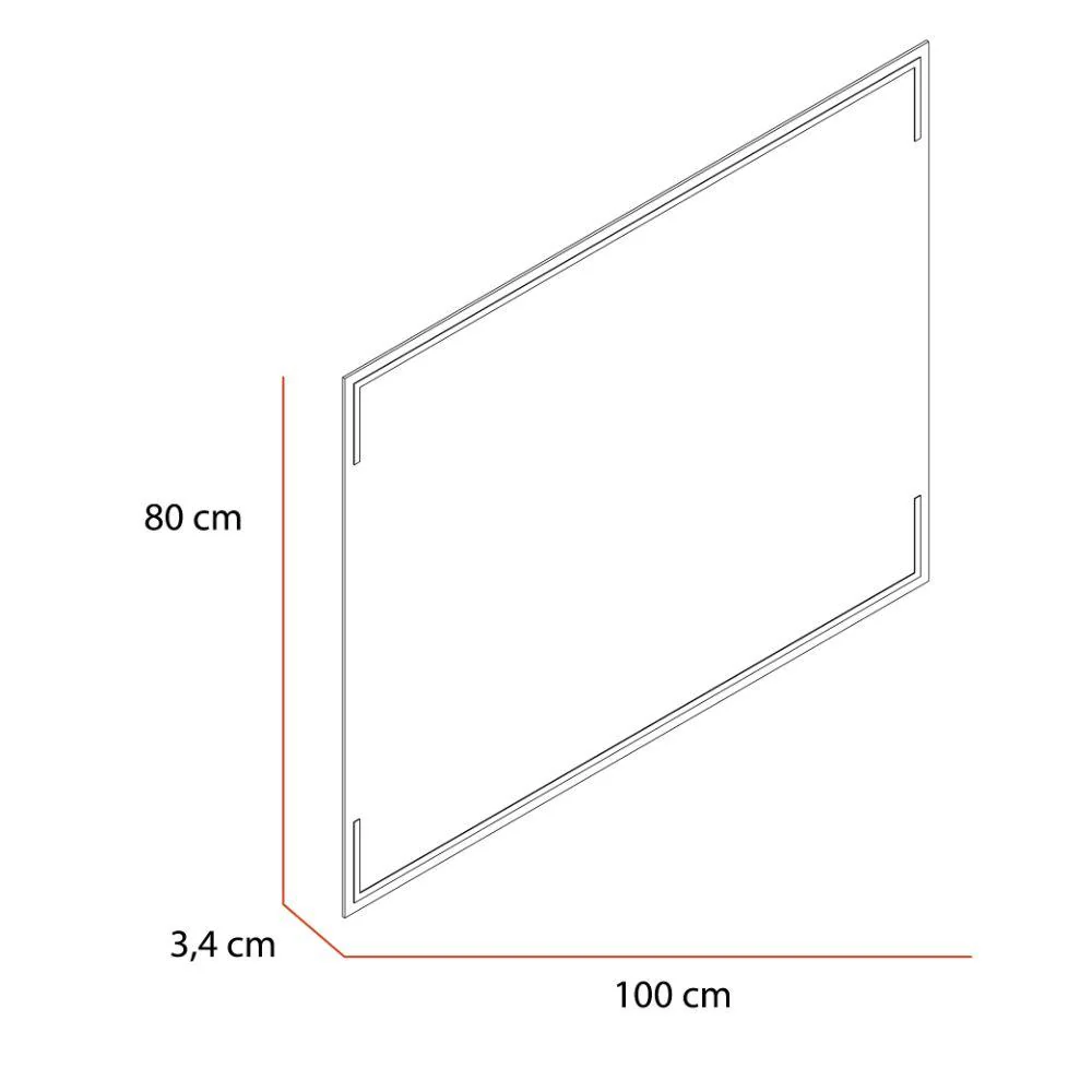 ESPEJO RECTANGULAR TERRANOVA, GRIS, CON LUZ LED Y BOTÓN TOUCH - Image 5
