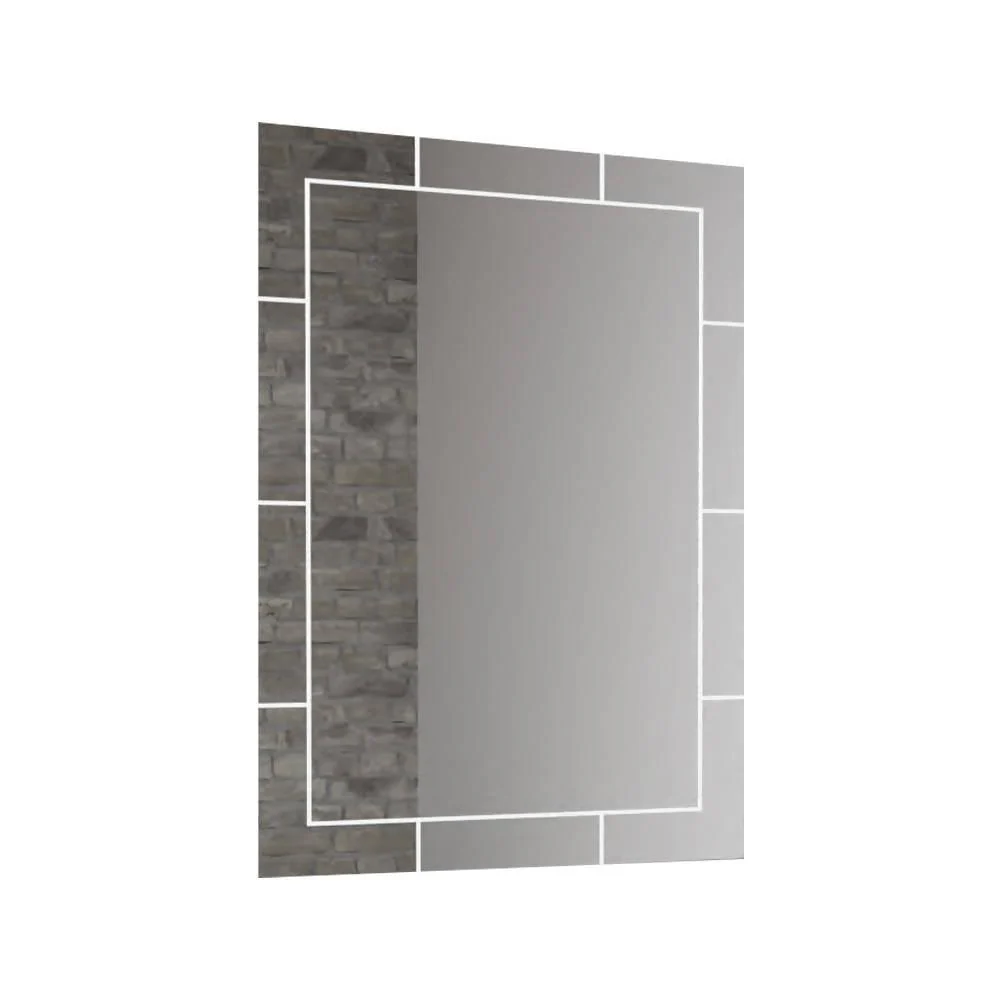 ESPEJO RECTANGULAR TURIN, GRIS, CON DISEÑO EN SANDBLASTING - Image 5