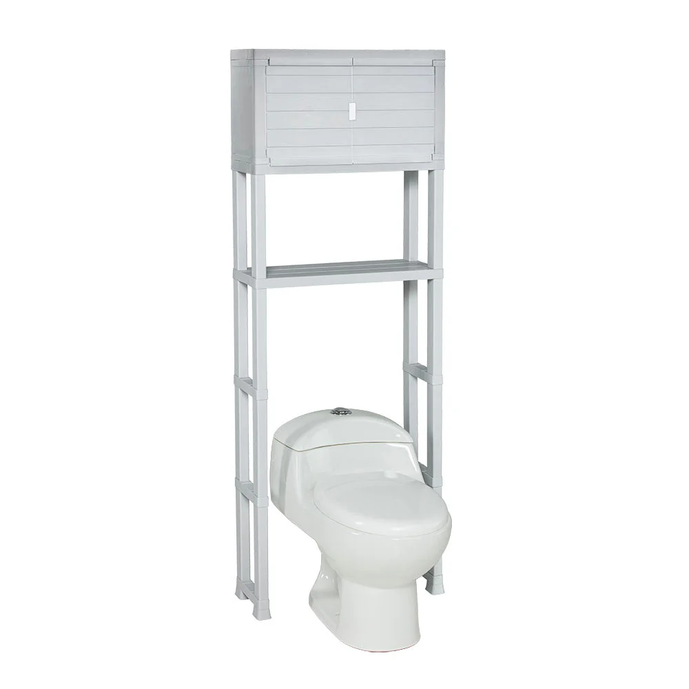 Estante Organizador con Puertas para Baño Gris Hielo