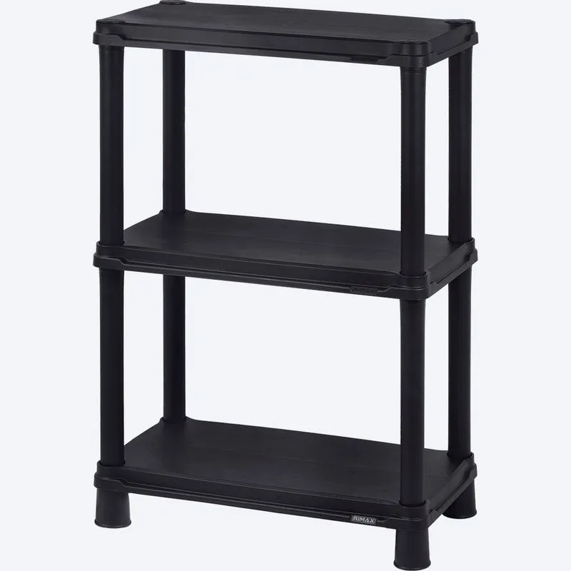 Estante Solido 12" de 3 Niveles Negro