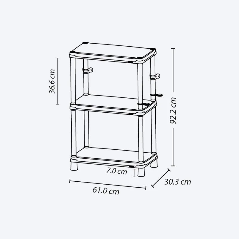 Estante Solido 12" de 3 Niveles Negro - Image 3