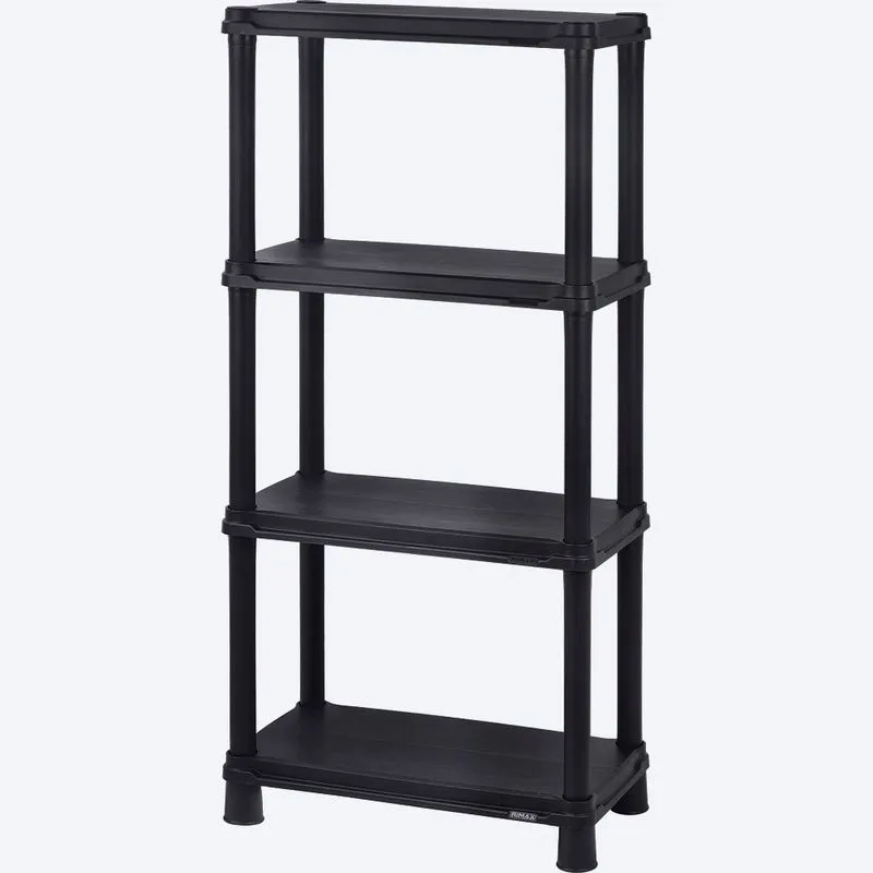 Estante Solido 12" de 4 Niveles Negro