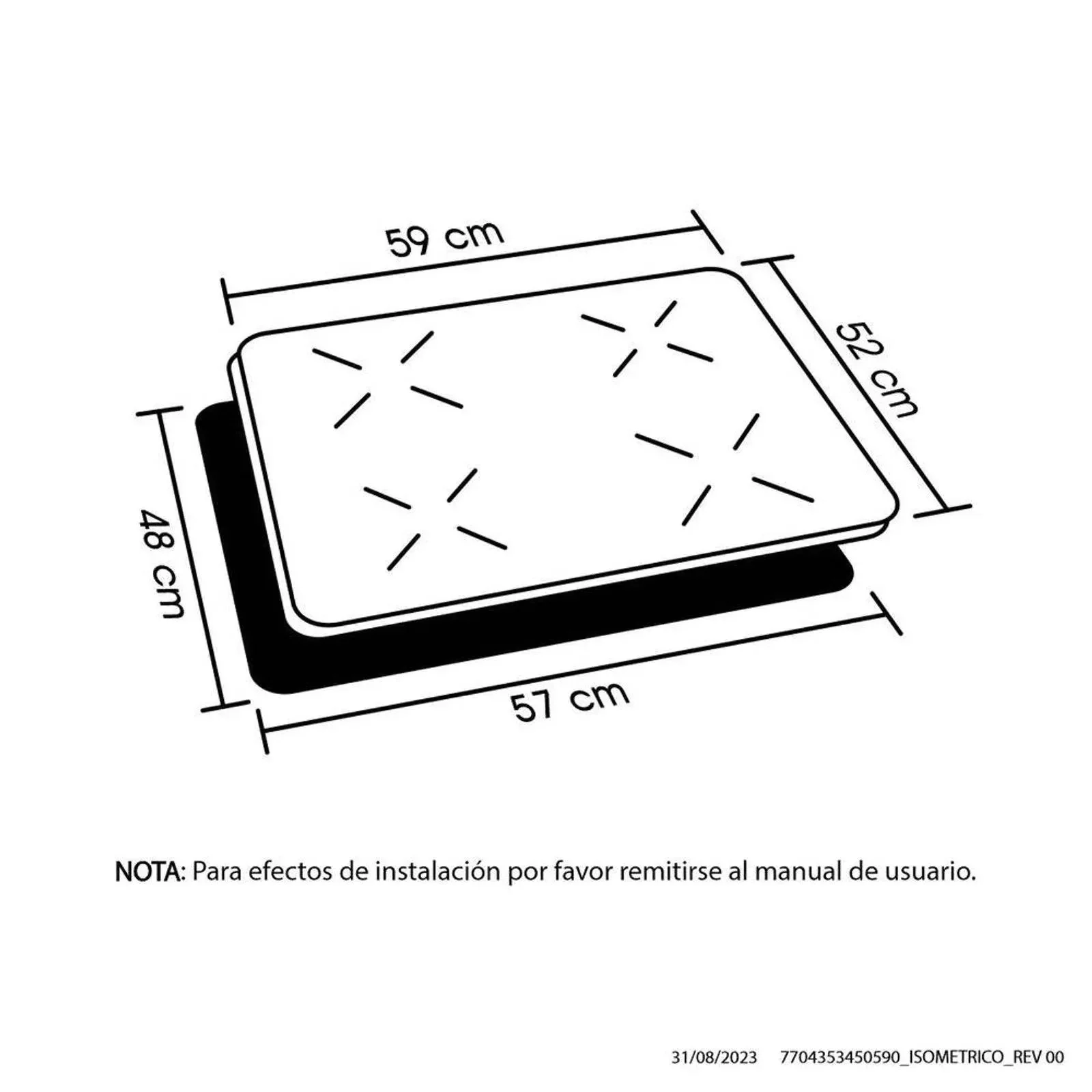 Estufa de empotrar Inducción negra 60 cm eléctrica 220V Haceb - Image 5
