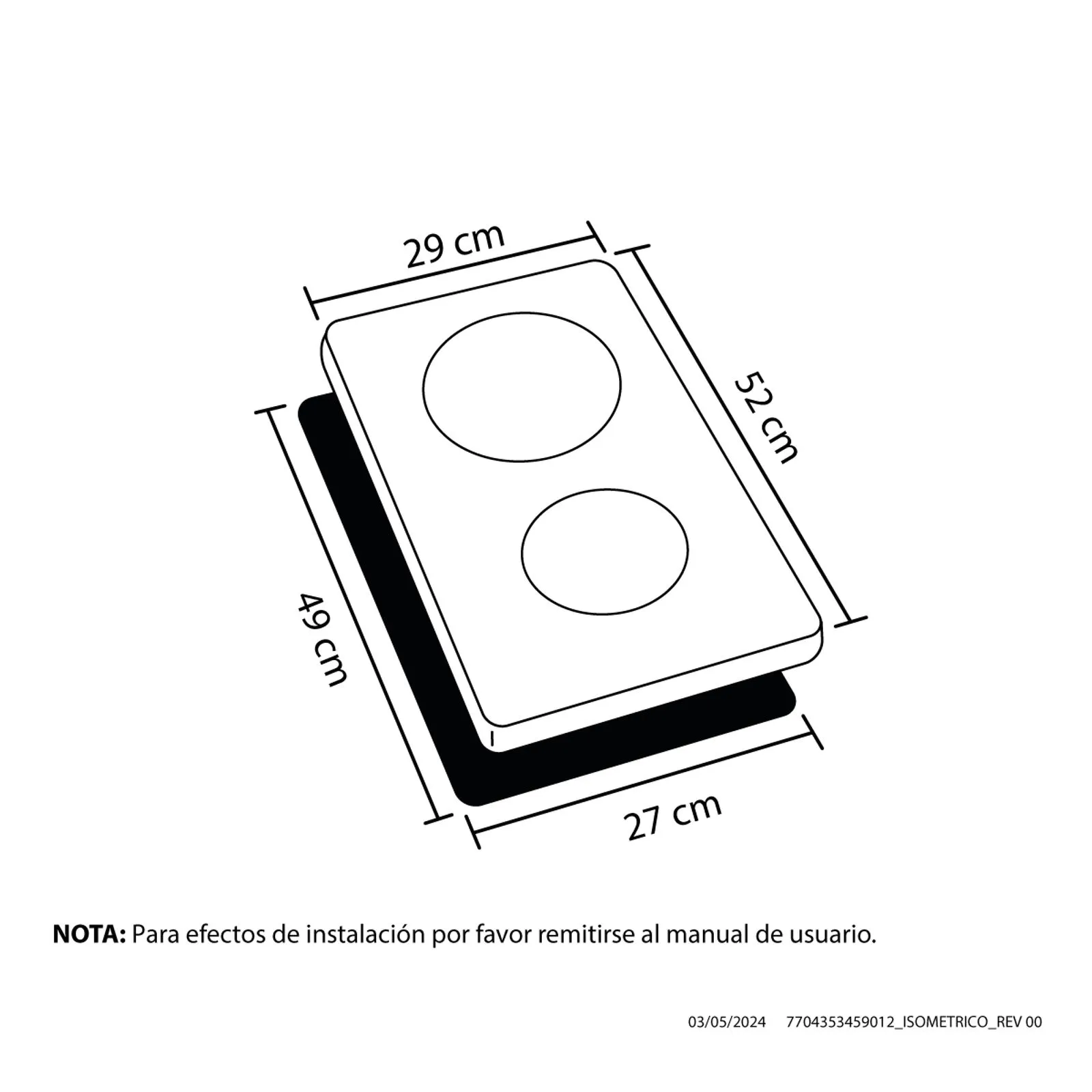 Estufa de empotrar Vitrocerámica negra 30 cm eléctrica 220V Haceb - Image 6