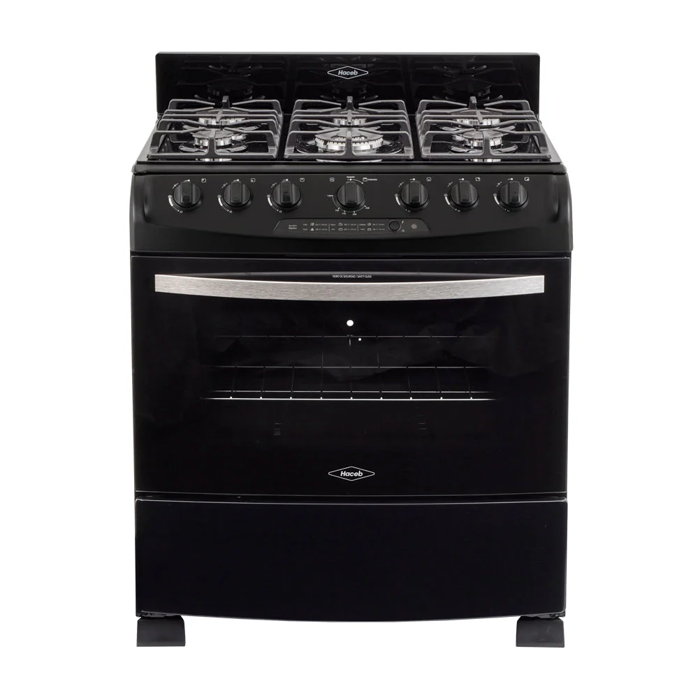 Estufa De Piso En Cristal Haceb De 76 Cm Gas Propano, Negro