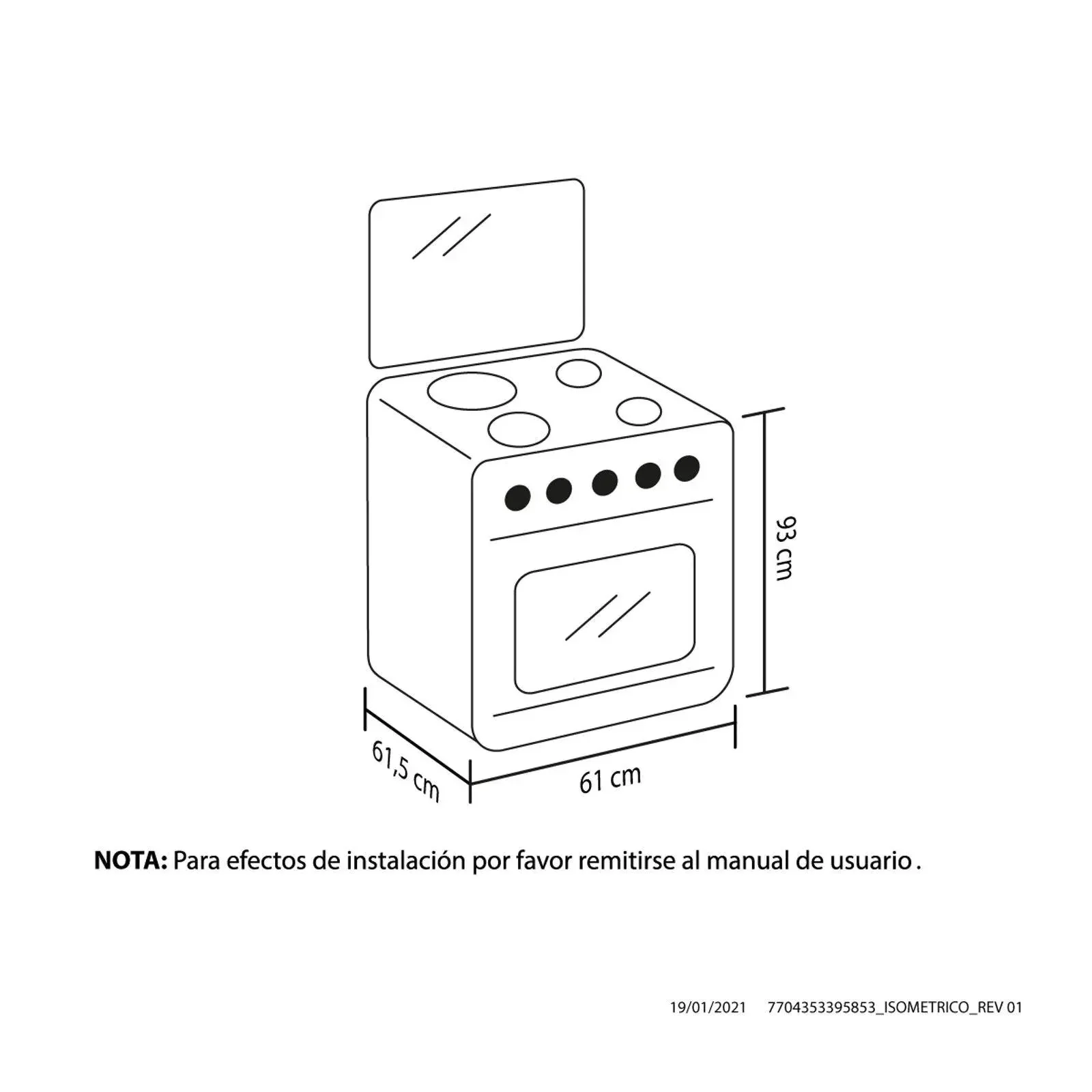 Estufa Orégano Haceb 60 cms inox gas natural - Image 5