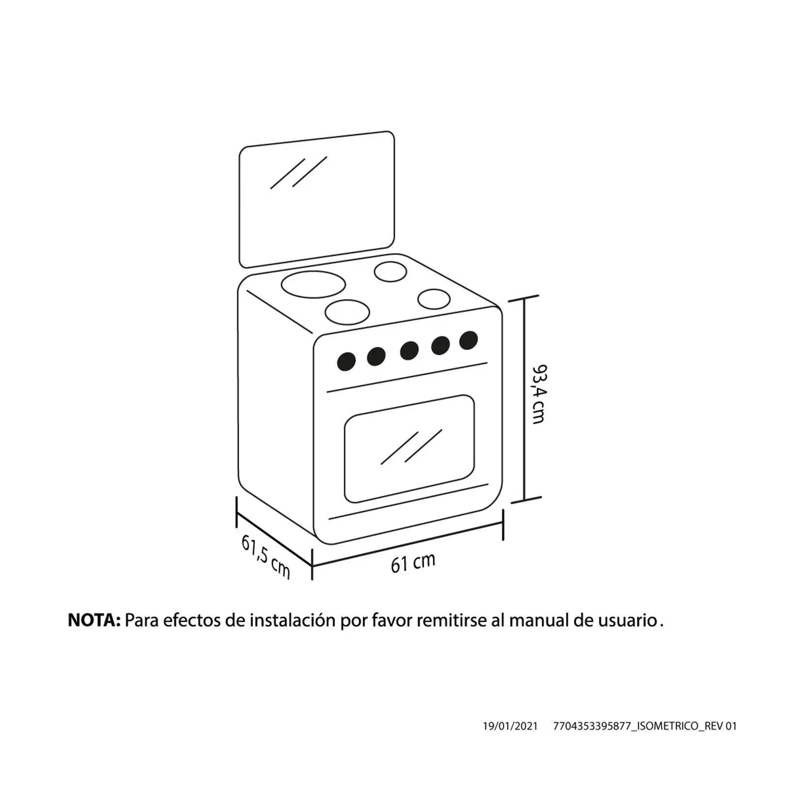 Estufa Orégano Haceb Ultra 60 cms inox gas natural - Image 4