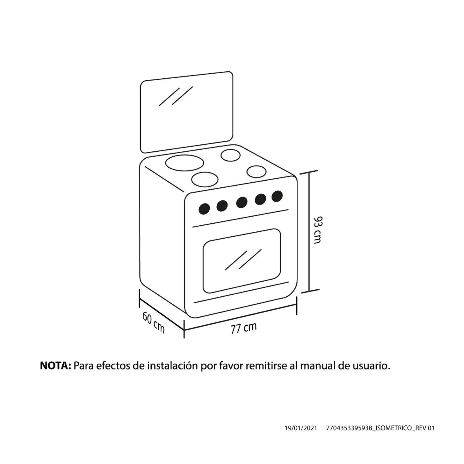 Estufa Orégano Haceb Ultra 76 cms inox gas natural - Image 5