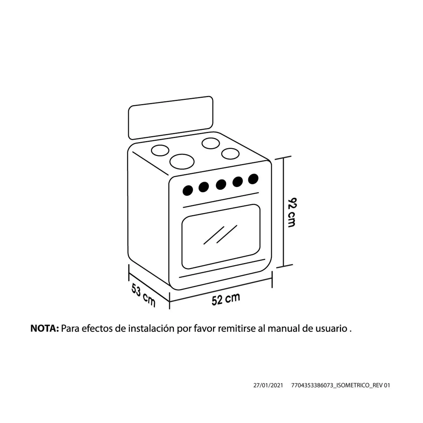 Estufa Romero Ultra Haceb 50 cms Gas Natural Inox - Image 5