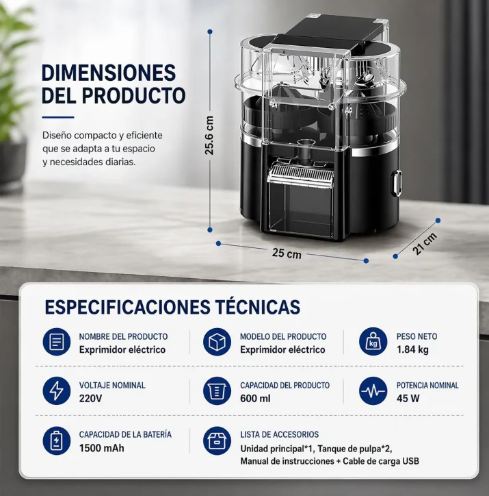 EXTRACTOR DE JUGO DE NARANJA ELÉCTRICO DOBLE CABEZAL - Image 2