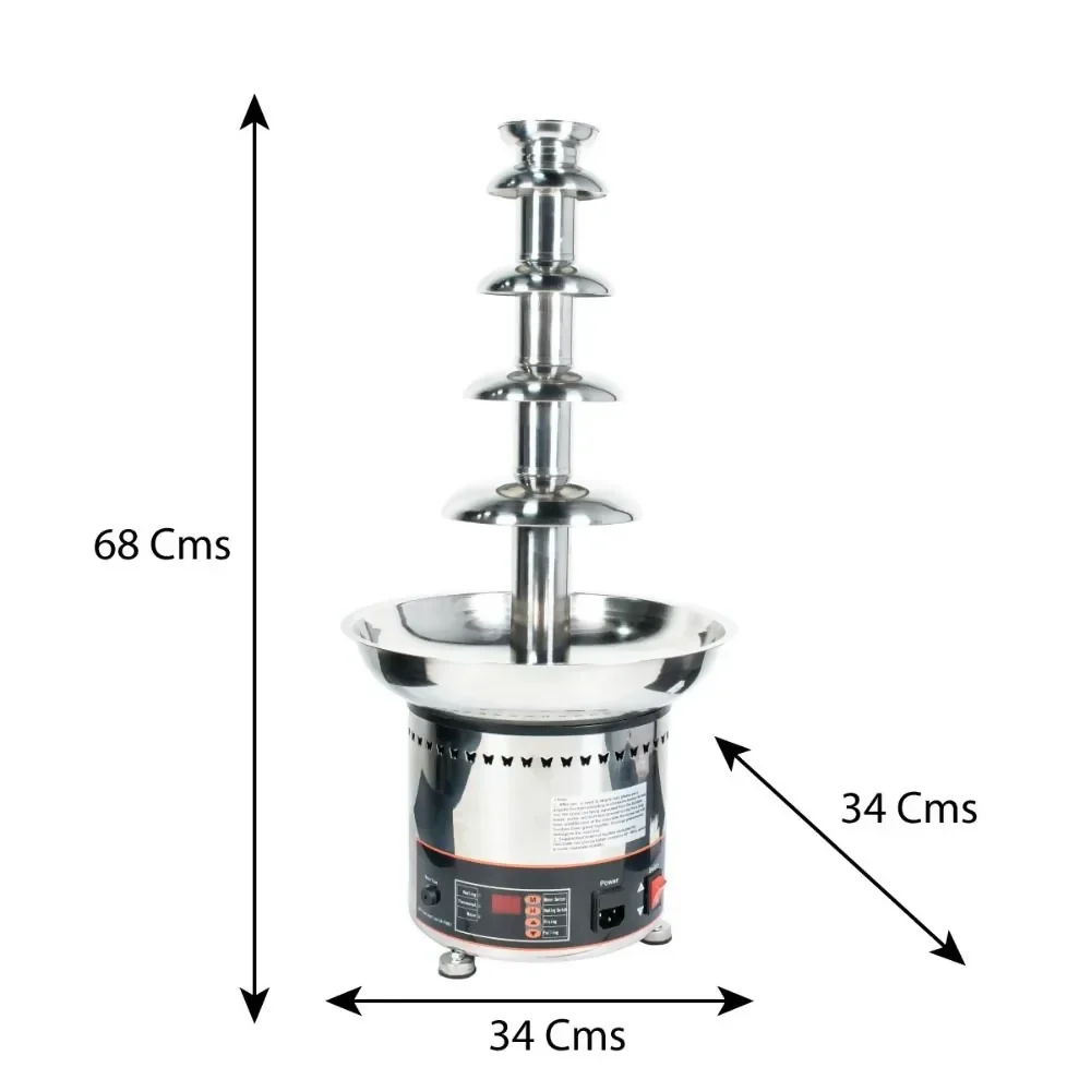 FUENTE DE CHOCOLATE INDUSTRIAL 5 NIVELES EN ACERO 304 150W - Image 4