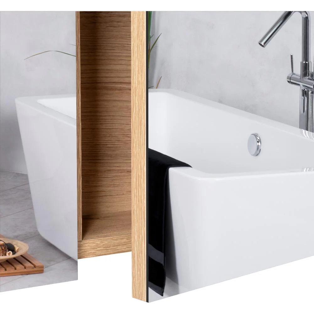 GABINETE DE BAÑO AGNI, CAFÉ CLARO, CON DOS PUERTAS Y ESPACIO PARA ALMACENAR OBJETOS - Image 10