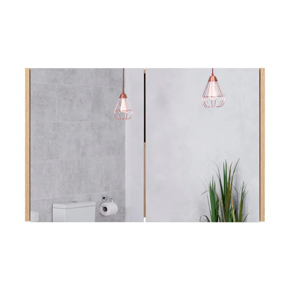 GABINETE DE BAÑO AGNI, CAFÉ CLARO, CON DOS PUERTAS Y ESPACIO PARA ALMACENAR OBJETOS - Image 3