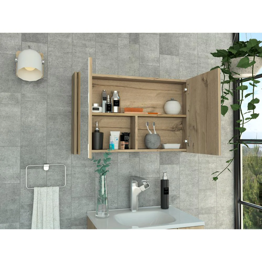 GABINETE DE BAÑO AGNI, CAFÉ CLARO, CON DOS PUERTAS Y ESPACIO PARA ALMACENAR OBJETOS - Image 6