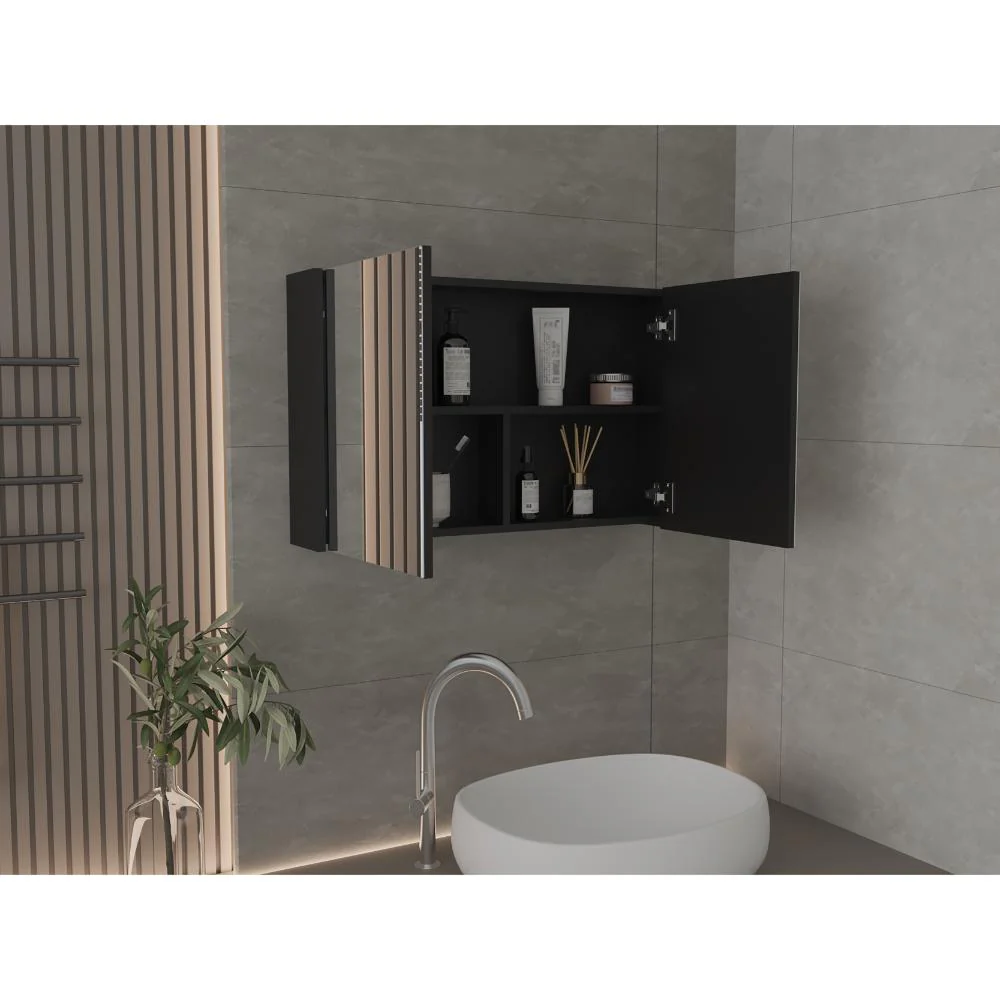 GABINETE DE BAÑO AGNI, WENGUE, CON DOS PUESTAS Y ESPACIO PARA ALMACENAR OBJETOS ZF - Image 2