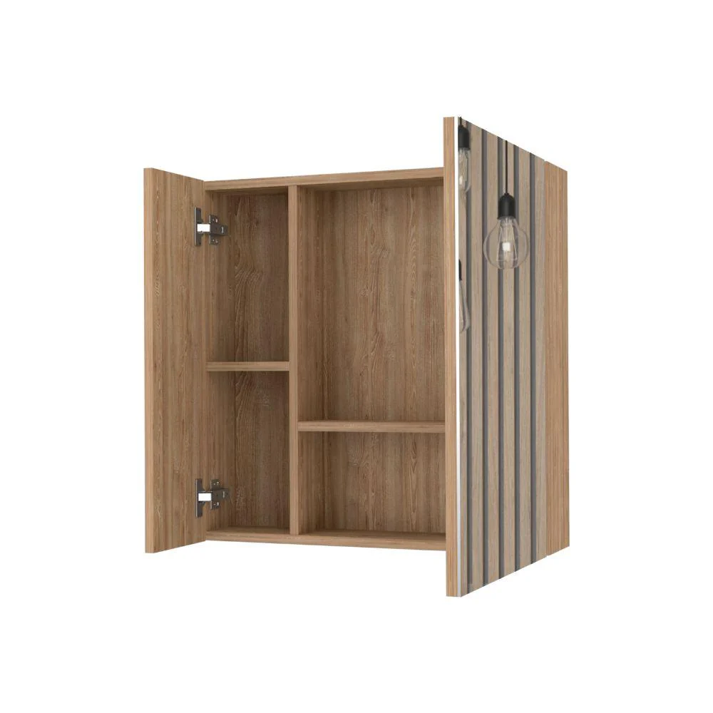 GABINETE DE BAÑO APOLIS, MIEL, CON PUERTA ESPEJO Y DOS ENTREPAÑOS PARA UBICAR MÚLTIPLES OBJETOS ZF - Image 6