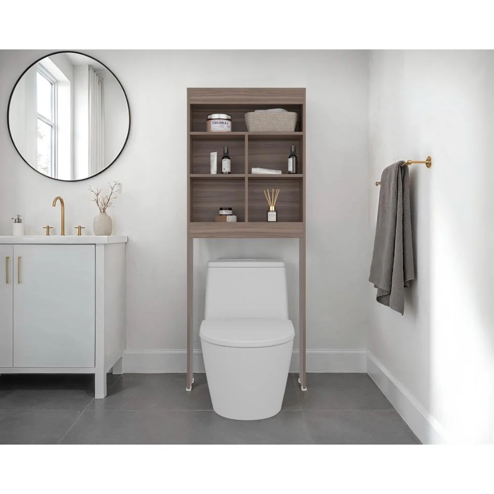 Gabinete de Baño, Avellana,  Amplios espacios para colocar objetos decorativos - Image 3