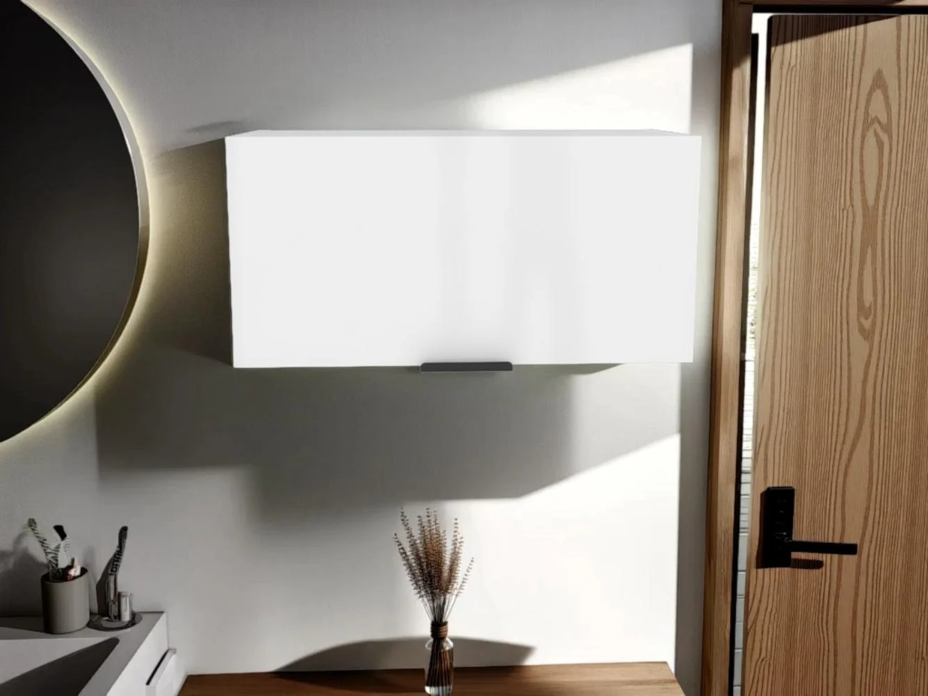 GABINETE DE BAÑO ELSAH, KRONOS BLANCO, CON ESPACIO PARA COLOCAR OBJETOS ZF - Image 3