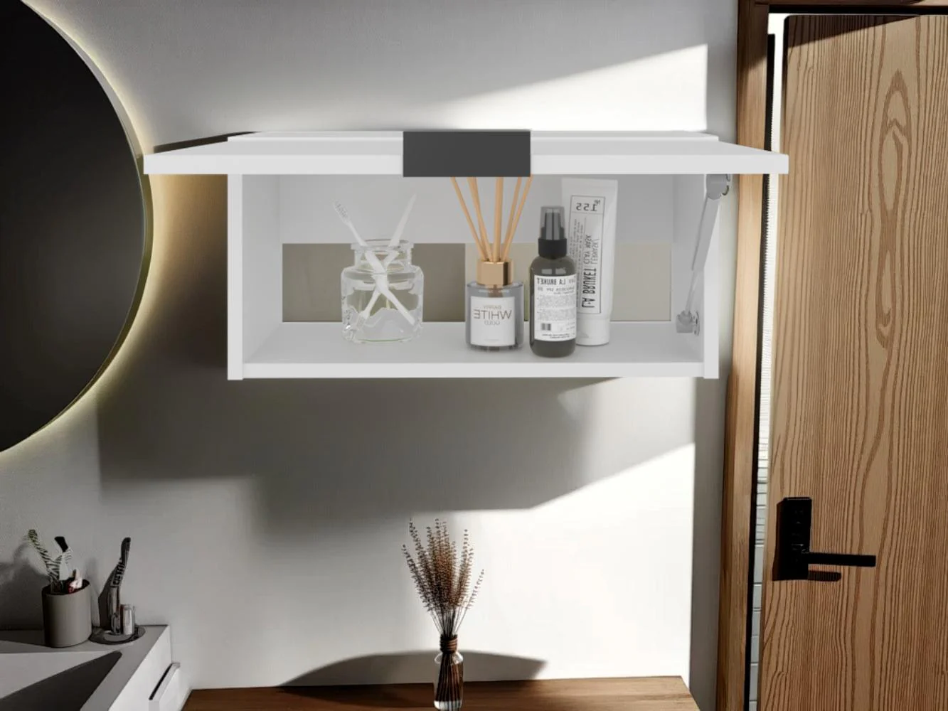 GABINETE DE BAÑO ELSAH, KRONOS BLANCO, CON ESPACIO PARA COLOCAR OBJETOS ZF - Image 4