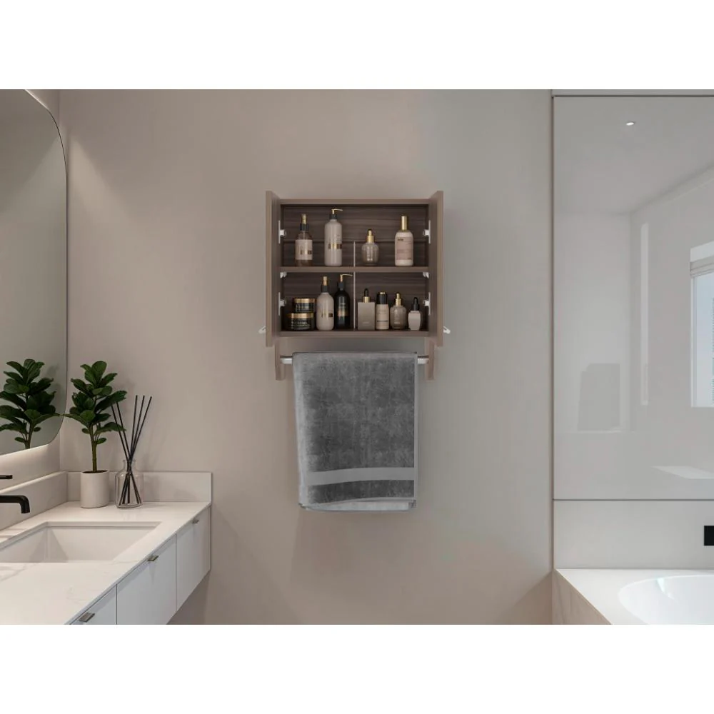Gabinete de Baño Lupek, Avellana, Con tubo y manija metálicas - Image 5