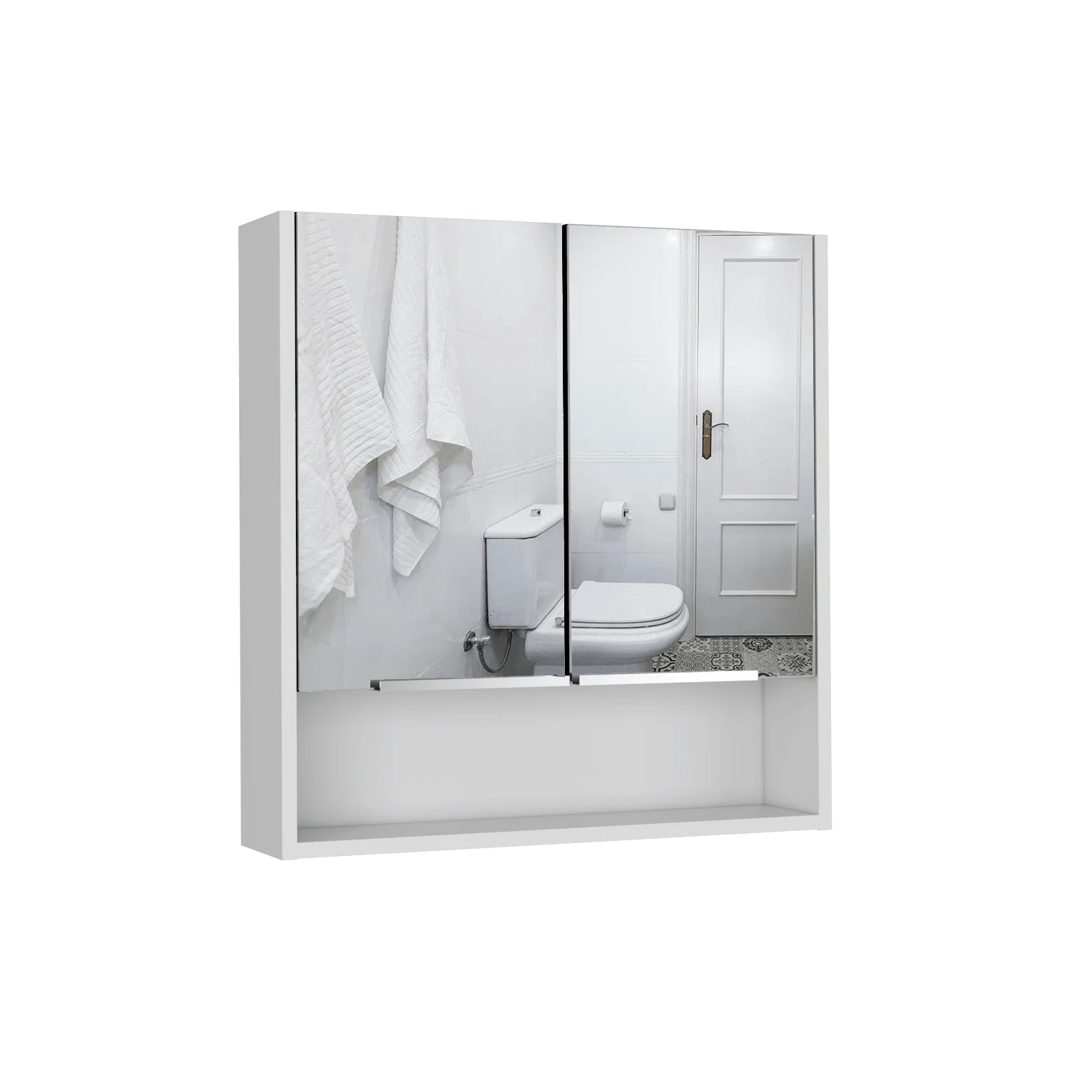 GABINETE DE BAÑO RAWANA, BLANCO, INCLUYE ESPEJO Y ENTREPAÑOS PARA GUARDAR OBJETOS DE ASEO ZF