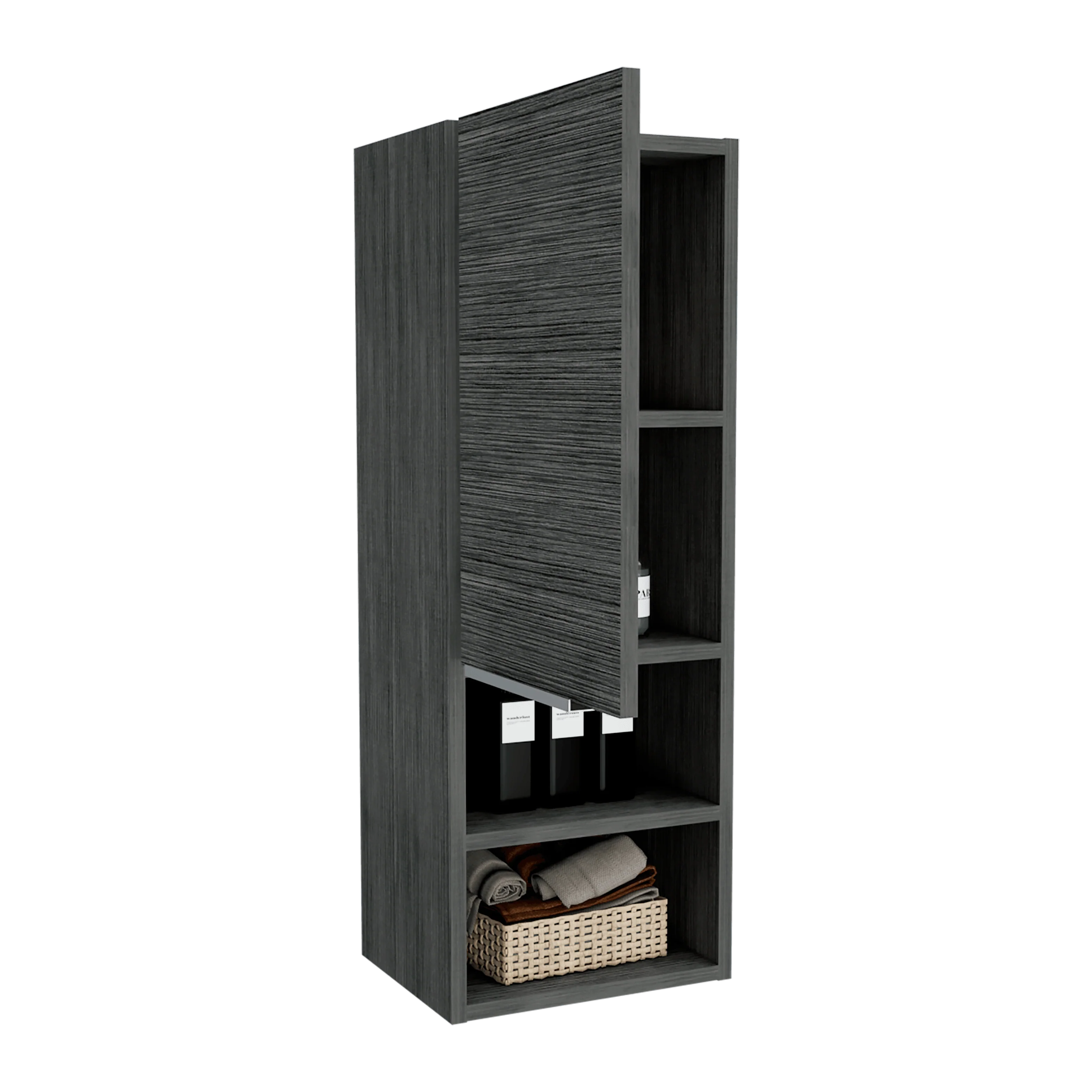 GABINETE DE BAÑO REAL, GRIS, CON TRES ENTREPAÑOS ZF - Image 4