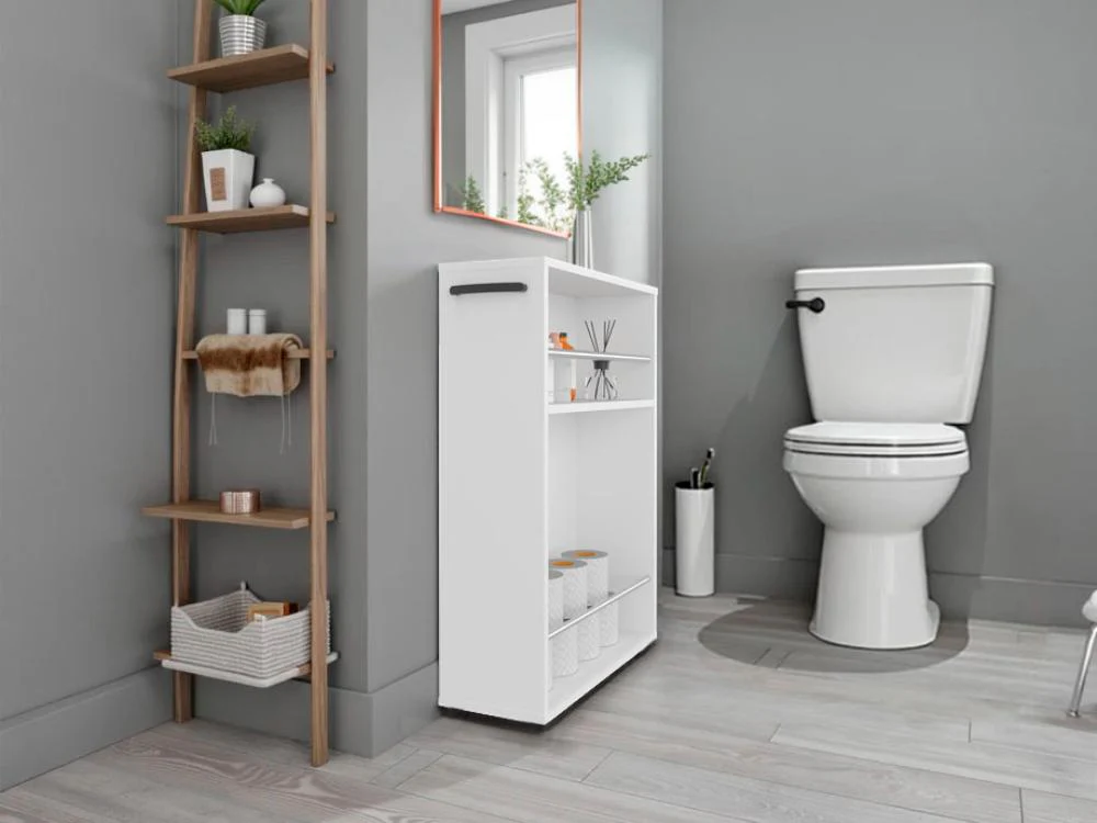 GABINETE DE BAÑO WILEY, KRONOS BLANCO, CON UN ENTREPAÑO Y ESPACIO PARA UBICAR OBJETOS DECORATIVOS ZF - Image 3