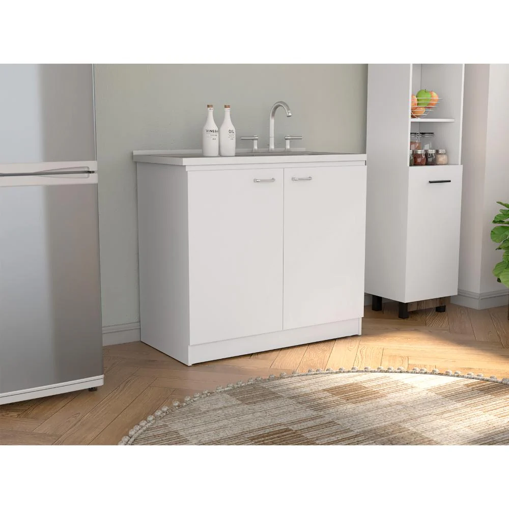 GABINETE INFERIOR CANTABRIA, BLANCO, IDEAL PARA ESPACIO REDUCIDOS, CON MESÓN DERECHO ZF - Image 5