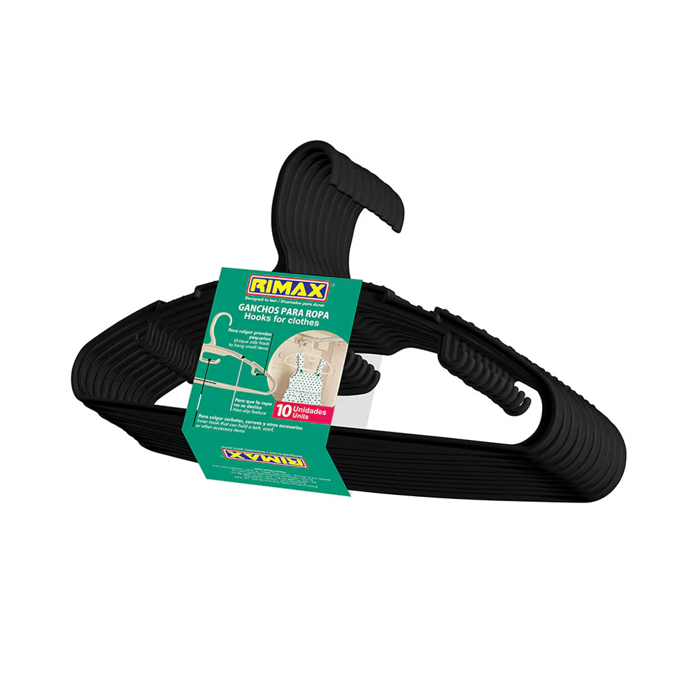 Gancho Para Ropa Set x 10 Und Negro - Image 2