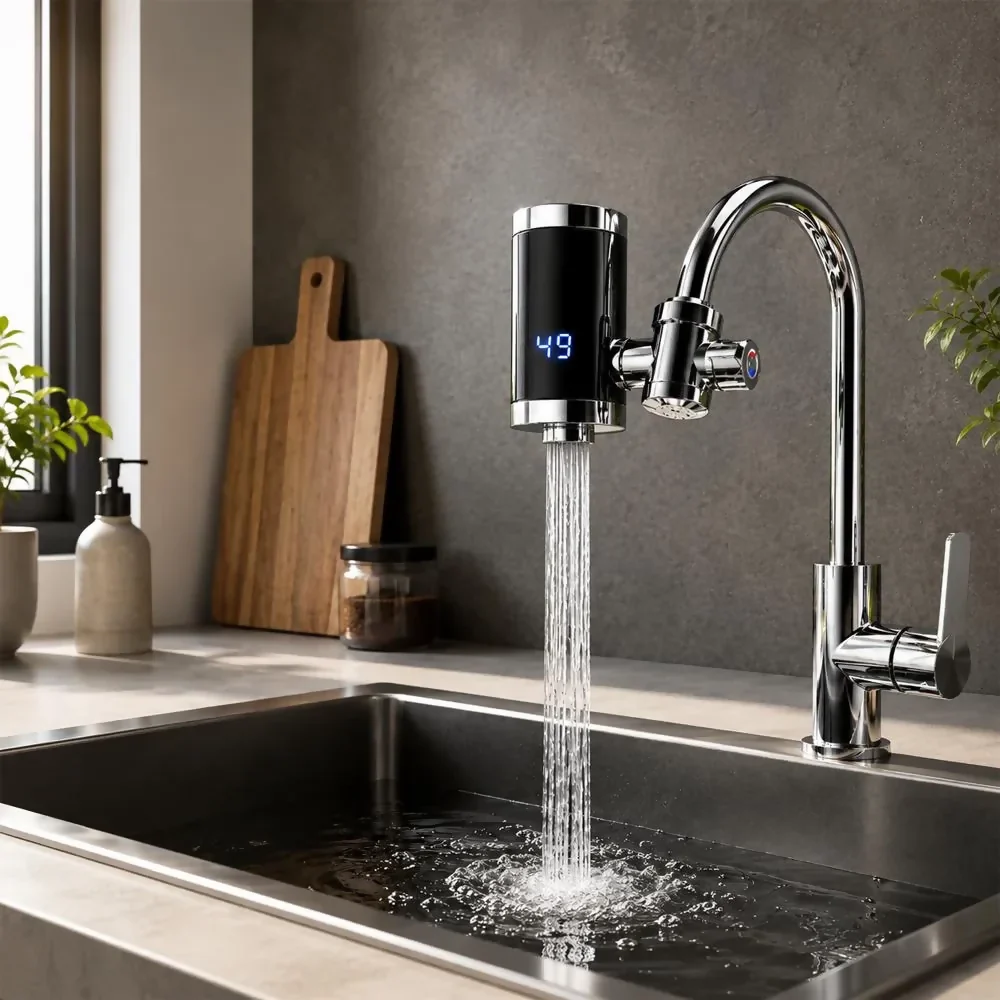 GRIFO CALENTADOR DE AGUA ELÉCTRICO INSTANTÁNEO PARA COCINA CON DISPLAY LED - Image 3