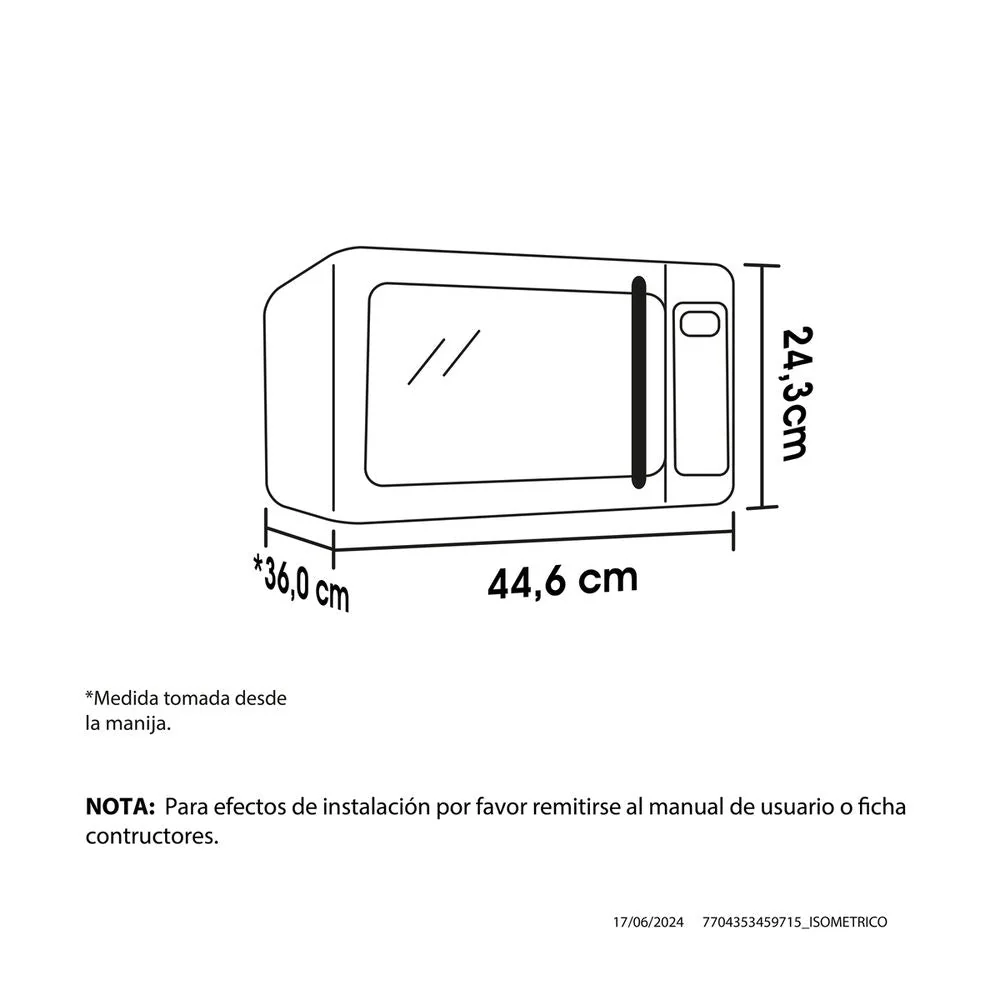 Horno Microondas Haceb 0,7 BL, Blanco - Image 3