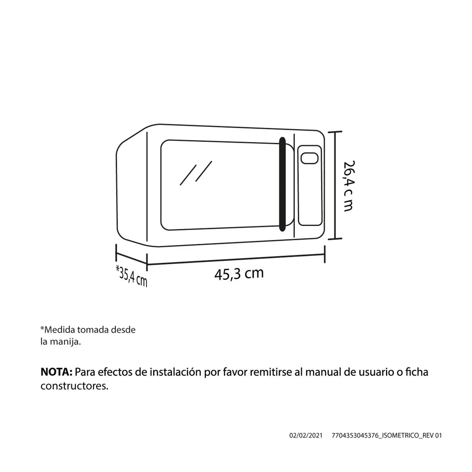 Horno Microondas Haceb Inox Con Manija 0.7 (20 Litros) - Image 4