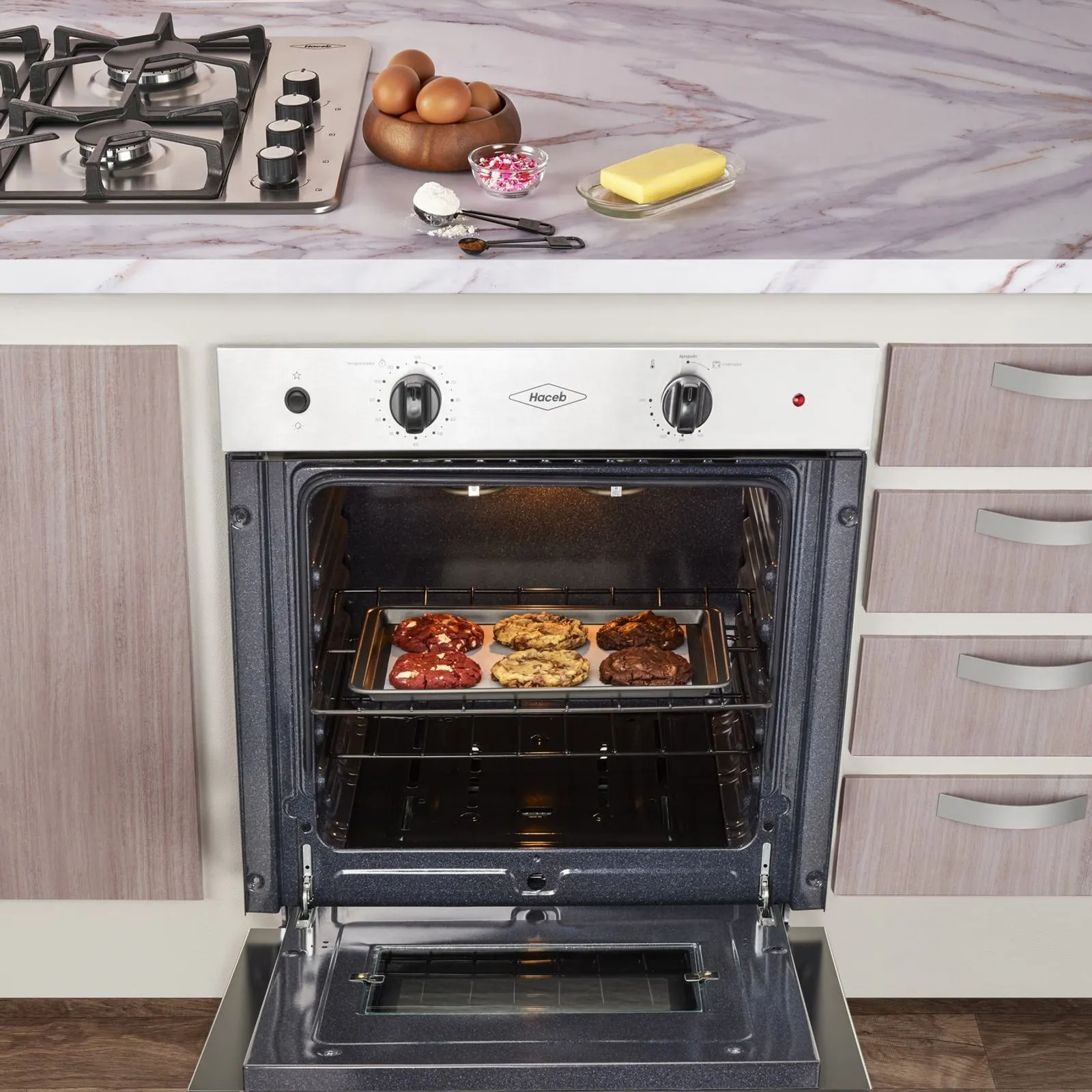 Horno mixto 60 cm PA inox negro gas propano 120V Haceb - Image 3