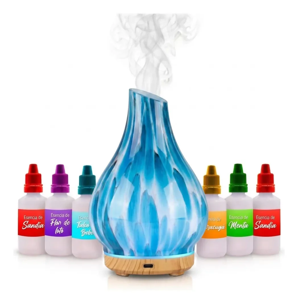 HUMIDIFICADOR DIFUSOR AROMAS ELÉCTRICO VIDRIO JARRÓN PREMIUM