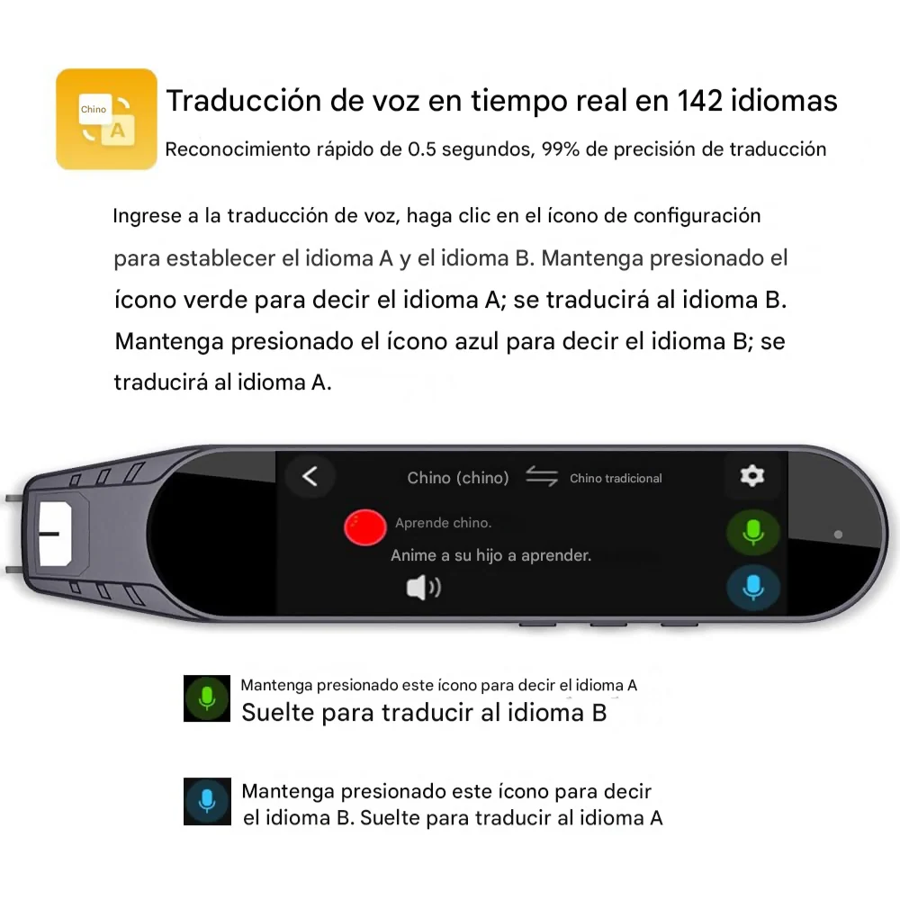 LÁPIZ PLUMA TRADUCTORA IDIOMAS TEXTO A VOZ 142 IDIOMAS B400 NEGRO - Image 4