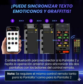 LETRERO PANTALLA LED OJOS CAMION BUS PROGRAMABLE 176X19 CM - Image 3
