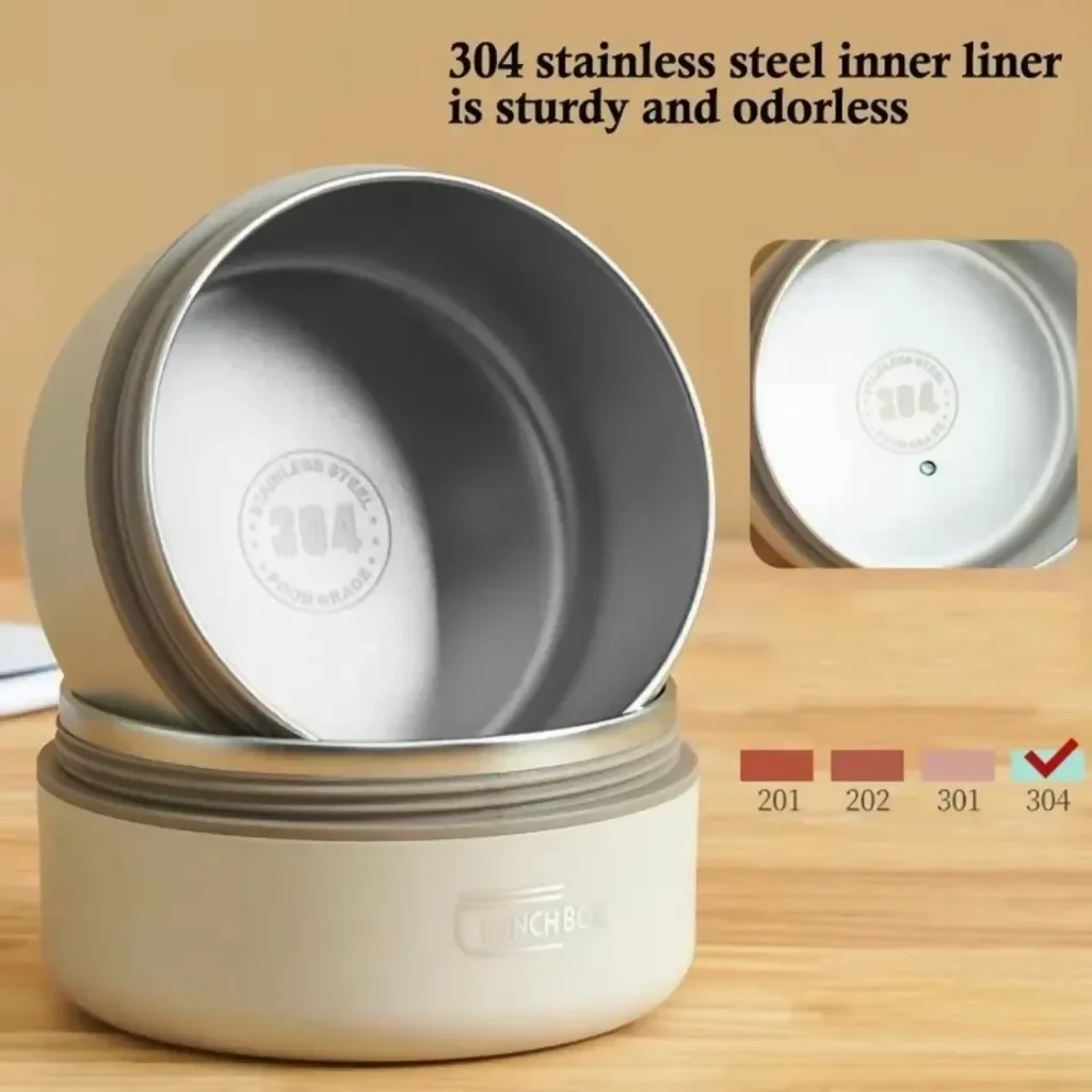 LONCHERA ACERO INOXIDABLE 4 RECIPIENTES ESTUCHE PREMIUM - Image 3