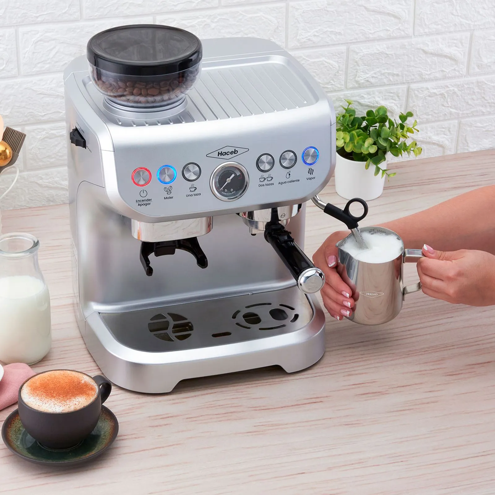Máquina de Café Haceb Con Molino Integrado Inox - Image 3