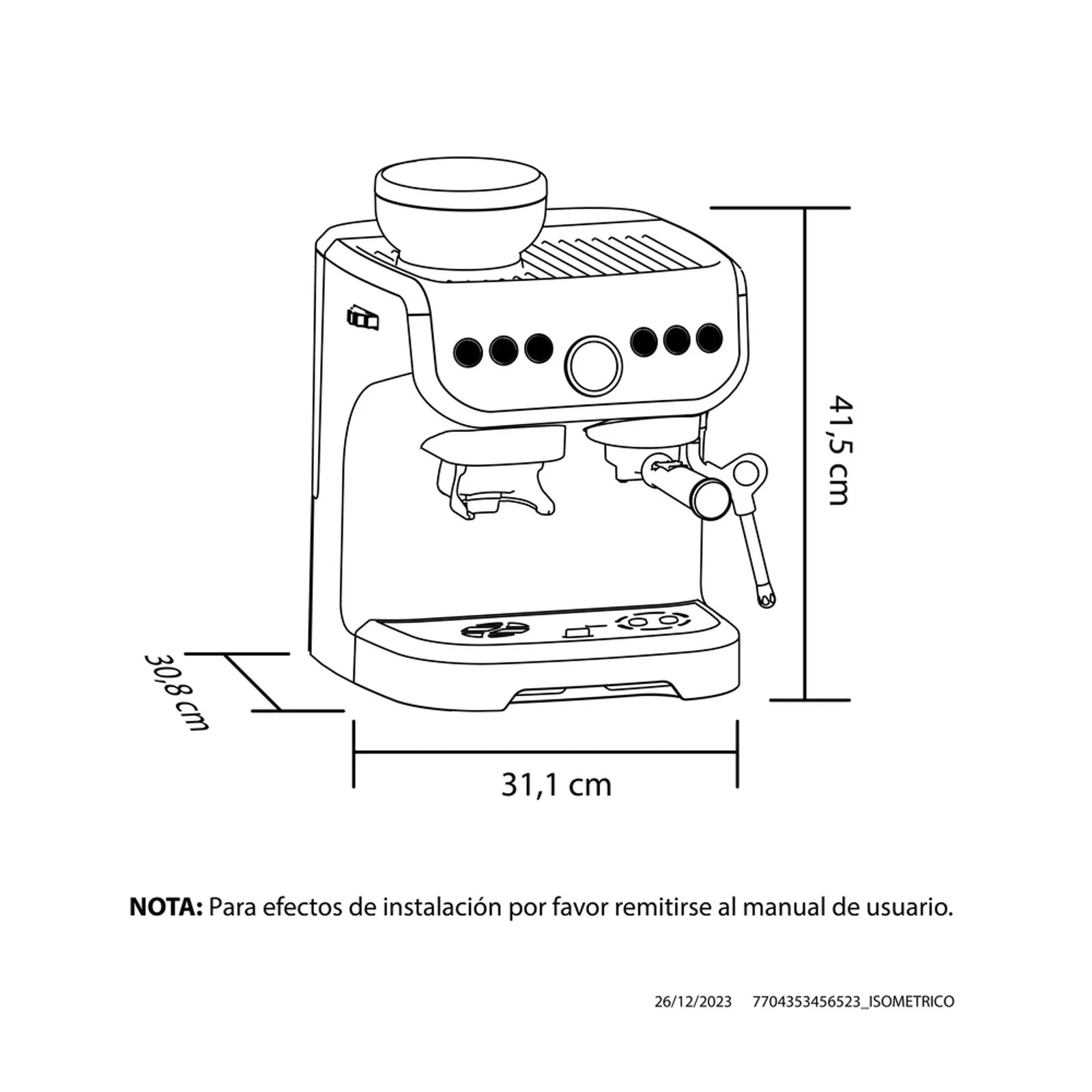 Máquina de Café Haceb Con Molino Integrado Inox - Image 6