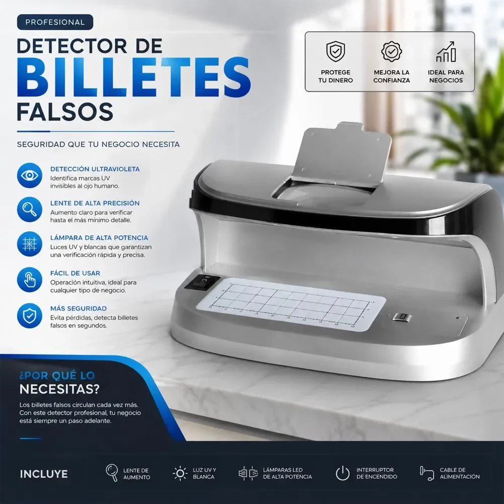 MÁQUINA DETECTOR DE BILLETES FALSOS UV CON LUZ ULTRAVIOLETA ALTA PRECISIÓN - Image 4