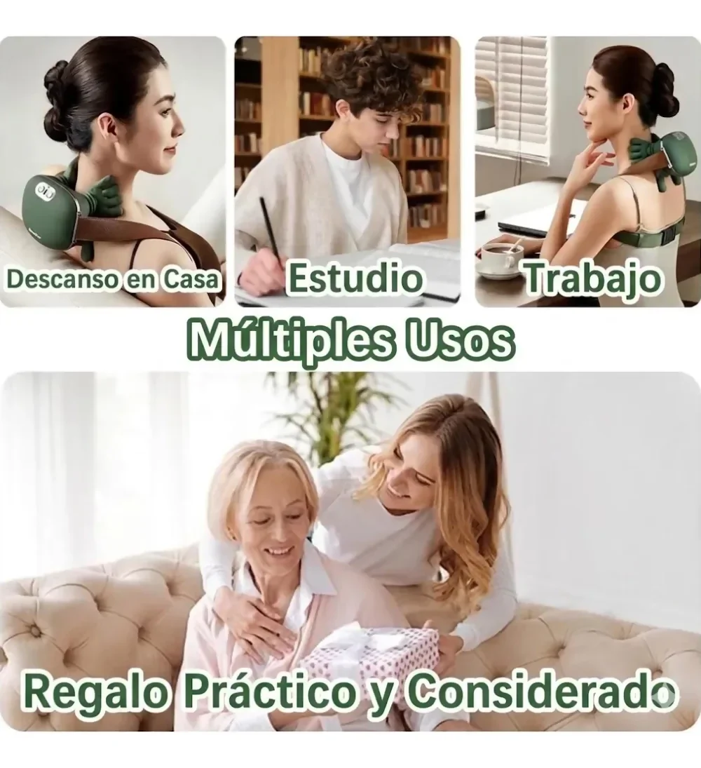 MASAJEADOR HOMBROS CUELLO CALOR TERAPIA AJUSTABLE TIPO MANO - Image 2