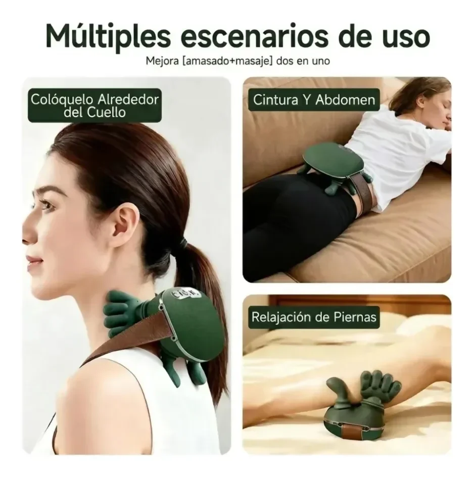 MASAJEADOR HOMBROS CUELLO CALOR TERAPIA AJUSTABLE TIPO MANO - Image 4