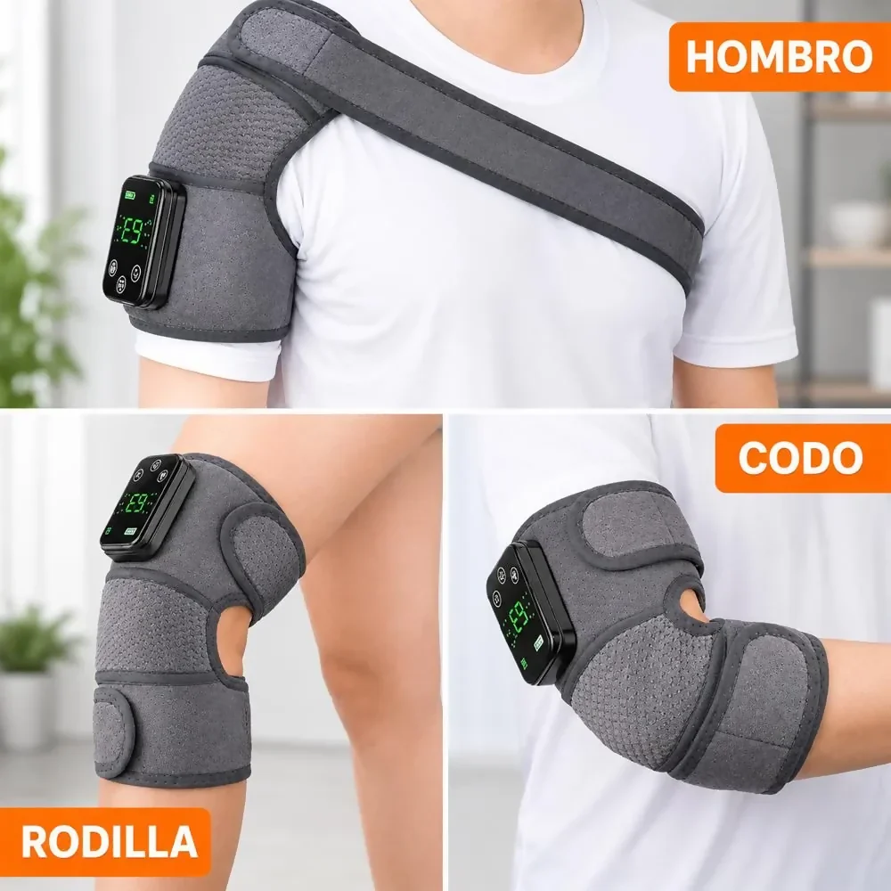 MASAJEADOR MULTIFUNCIONAL ELÉCTRICO 3 EN 1 DE RODILLA CODO Y HOMBRO CON CALOR Y VIBRACIÓN - Image 2
