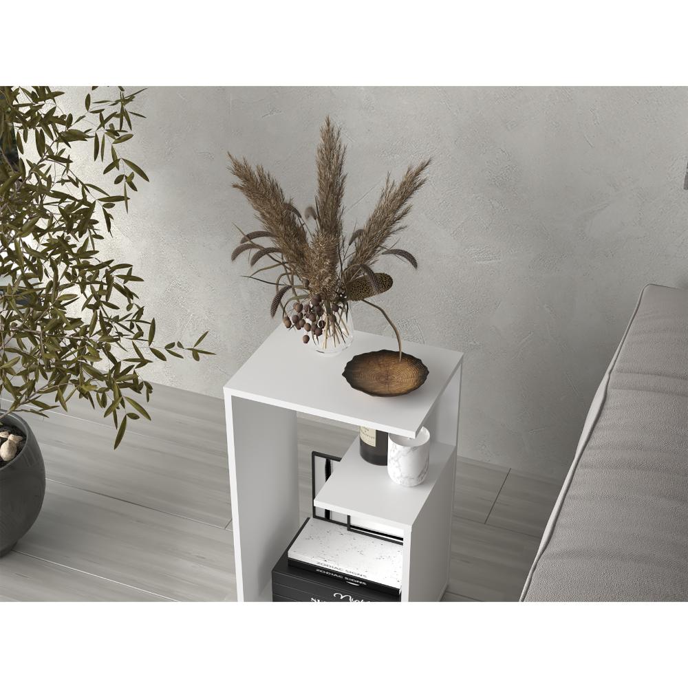 MESA AUXILIAR EVERT, BLANCO DUQUEZA CON DISEÑO MODERNO Y ESPACIO PARA UBICAR OBJETOS - Image 5