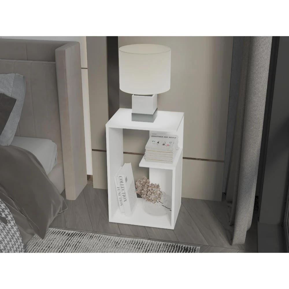 MESA AUXILIAR EVERT, BLANCO DUQUEZA CON DISEÑO MODERNO Y ESPACIO PARA UBICAR OBJETOS - Image 6