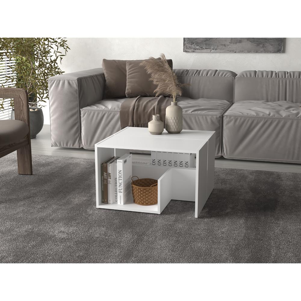 MESA AUXILIAR EVERT, BLANCO DUQUEZA CON DISEÑO MODERNO Y ESPACIO PARA UBICAR OBJETOS - Image 7