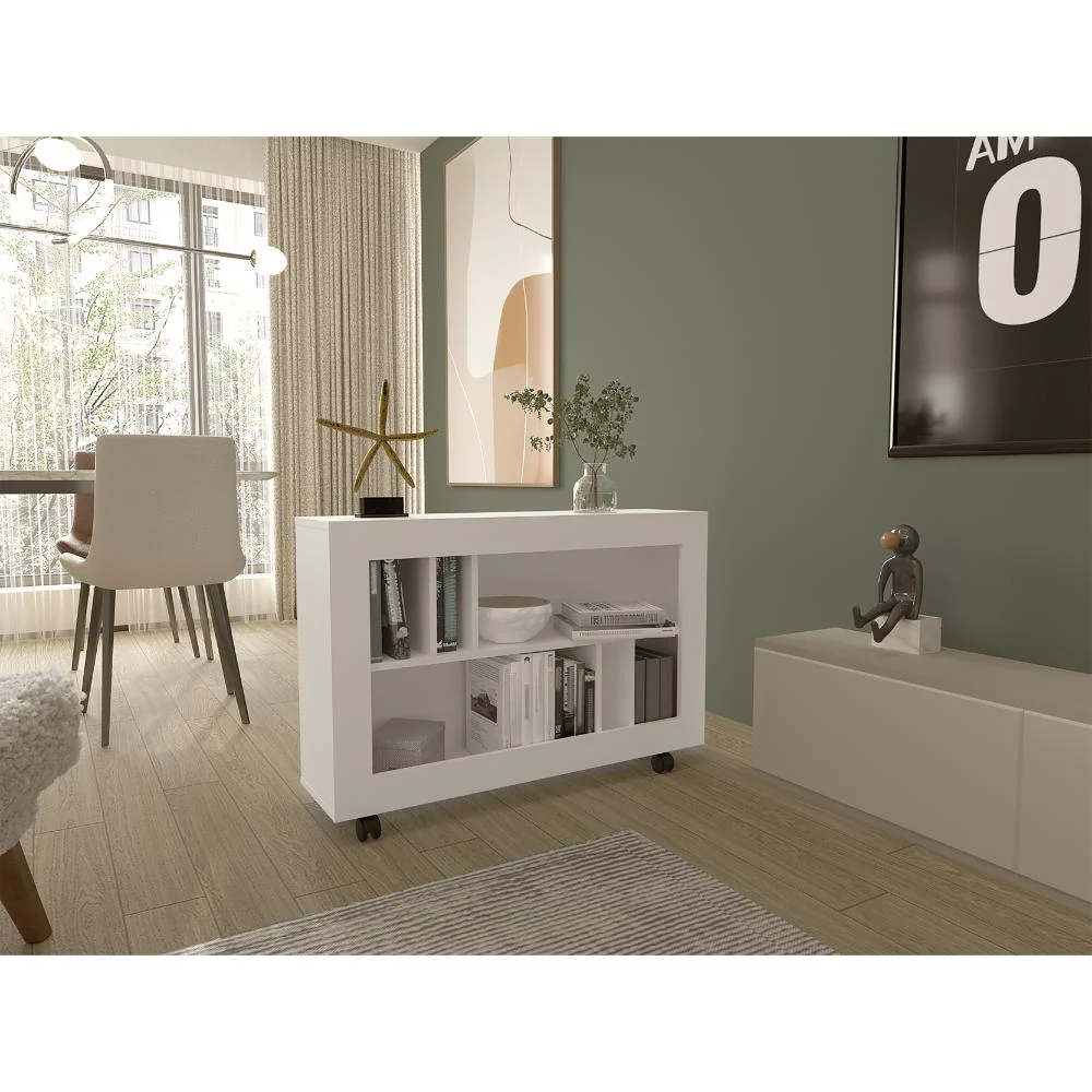 MESA AUXILIAR JORGE, BLANCO, CON  ESPACIO PARA GUARDAR OBJETOS COMO LIBROS Y DECORACION ZF - Image 3