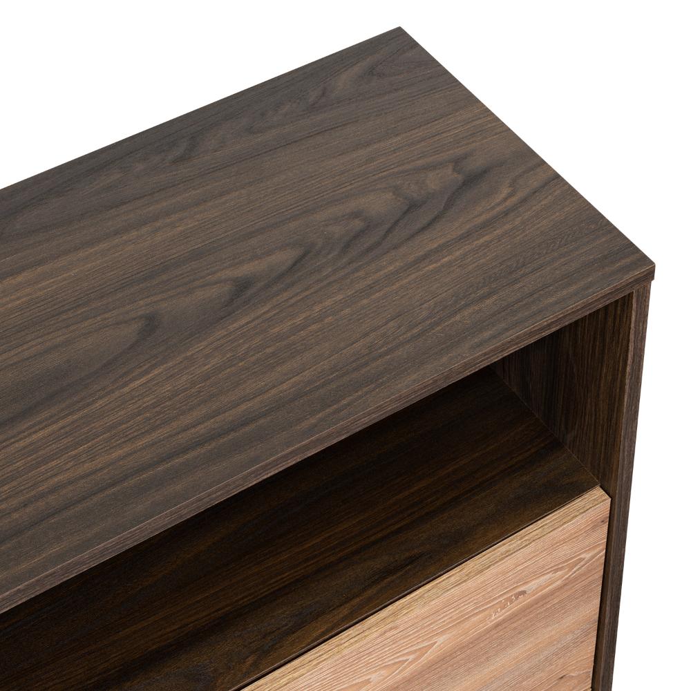 MESA AUXILIAR RECIBIDOR ORUS, CAOBA Y MIEL, CON CUATRO PUERTAS Y PATAS DE ACERO - Image 13